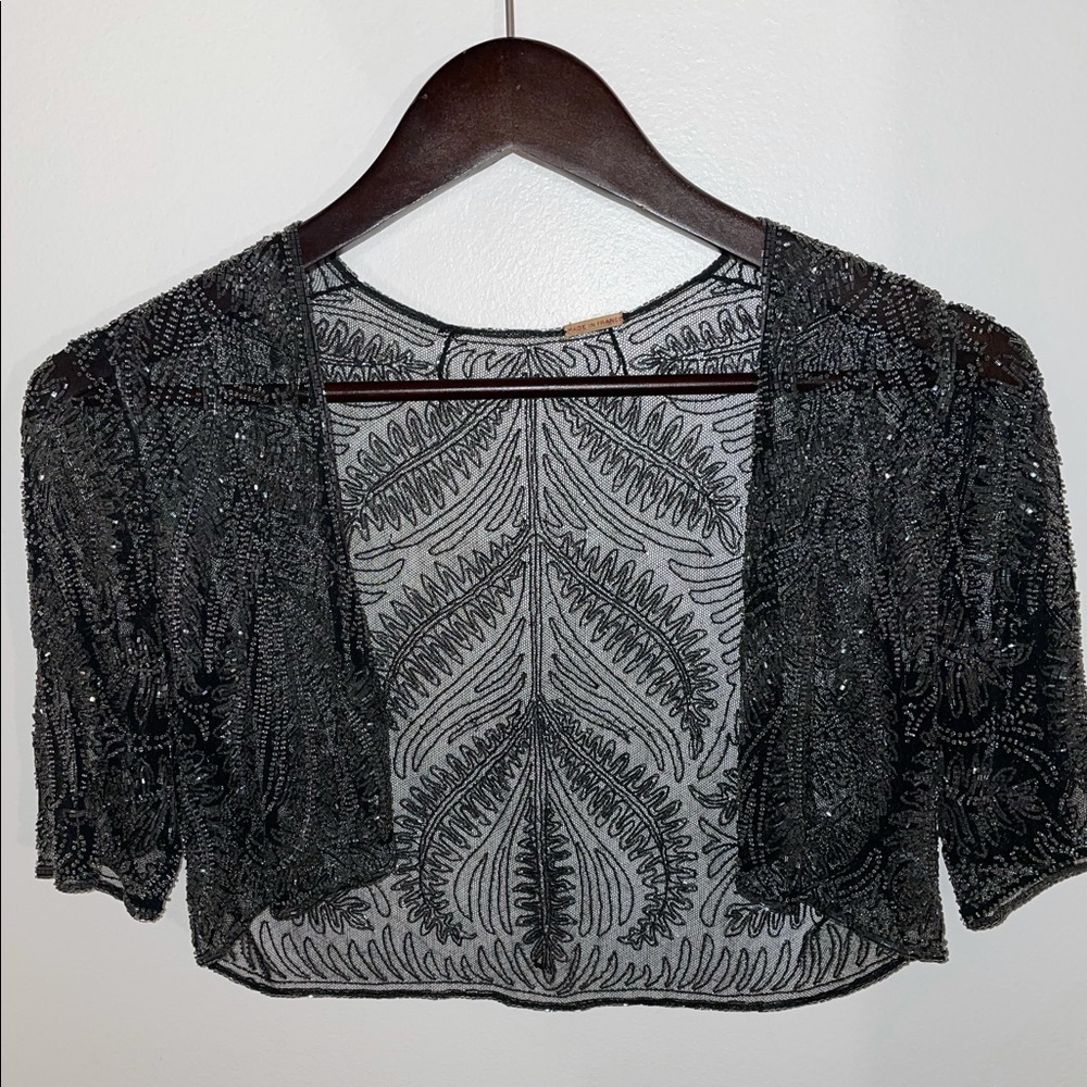 Sheer, beaded shawl made in France